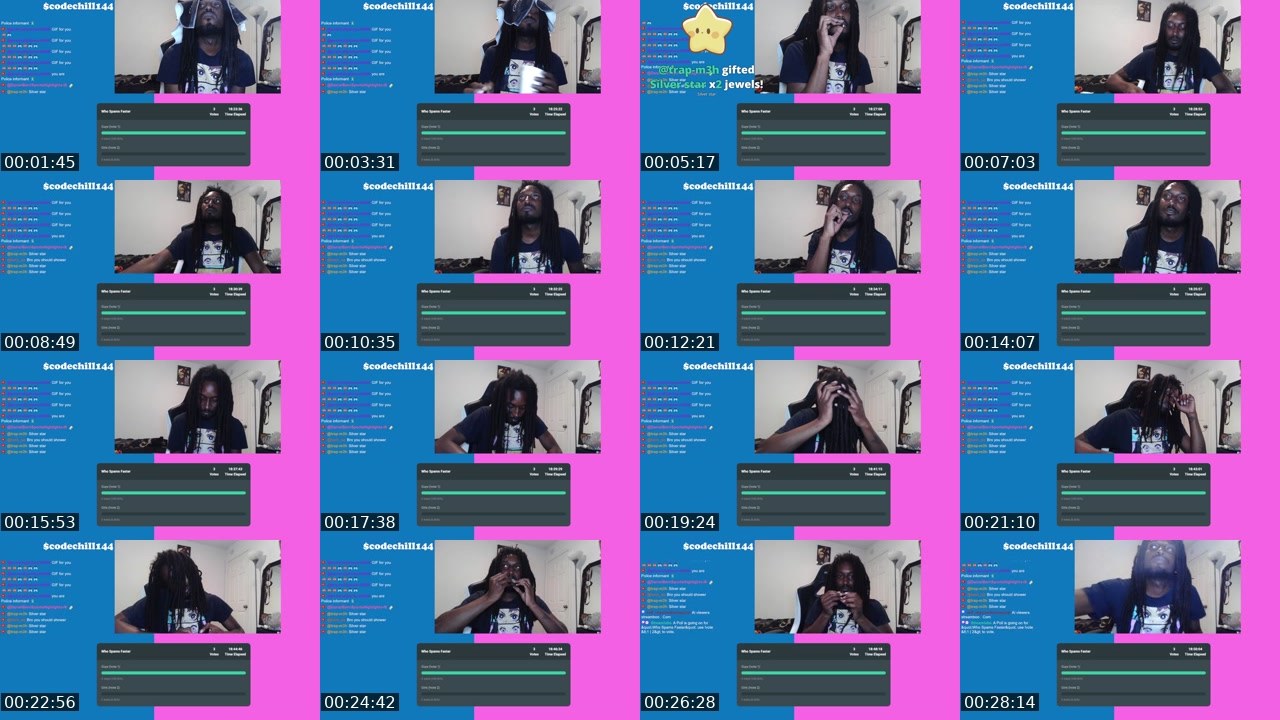 Contact-sheet preview of CodeChill504's Twitch recording
