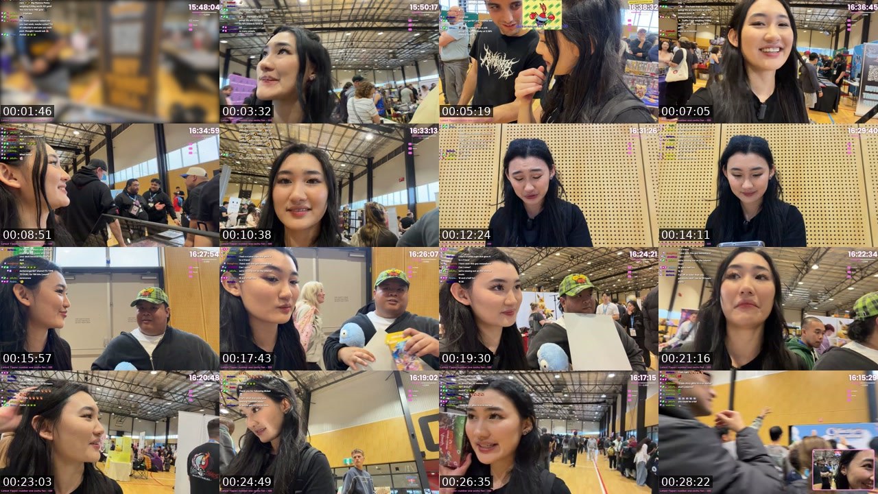 Contact-sheet preview of Soochu's Twitch recording