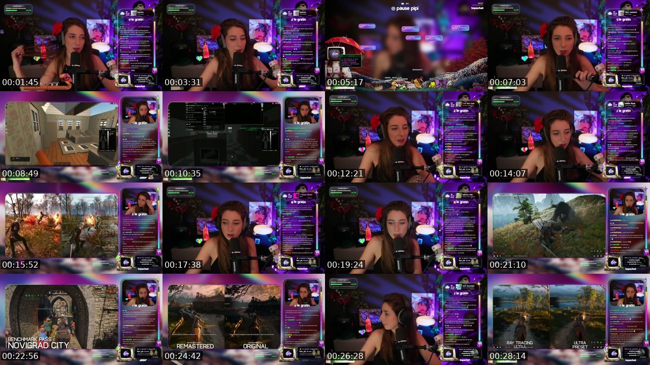 Contact-sheet preview of WaterPatate's Twitch recording