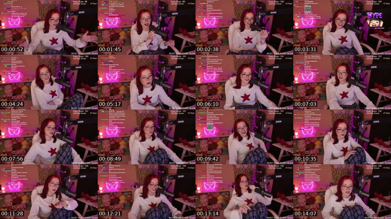 Contact-sheet preview of AngelMelly's Twitch recording