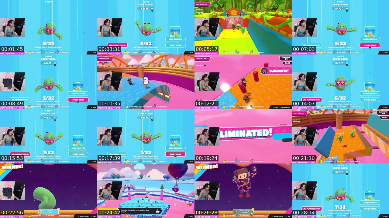 Contact-sheet preview of AllEyesOnDee's Twitch recording