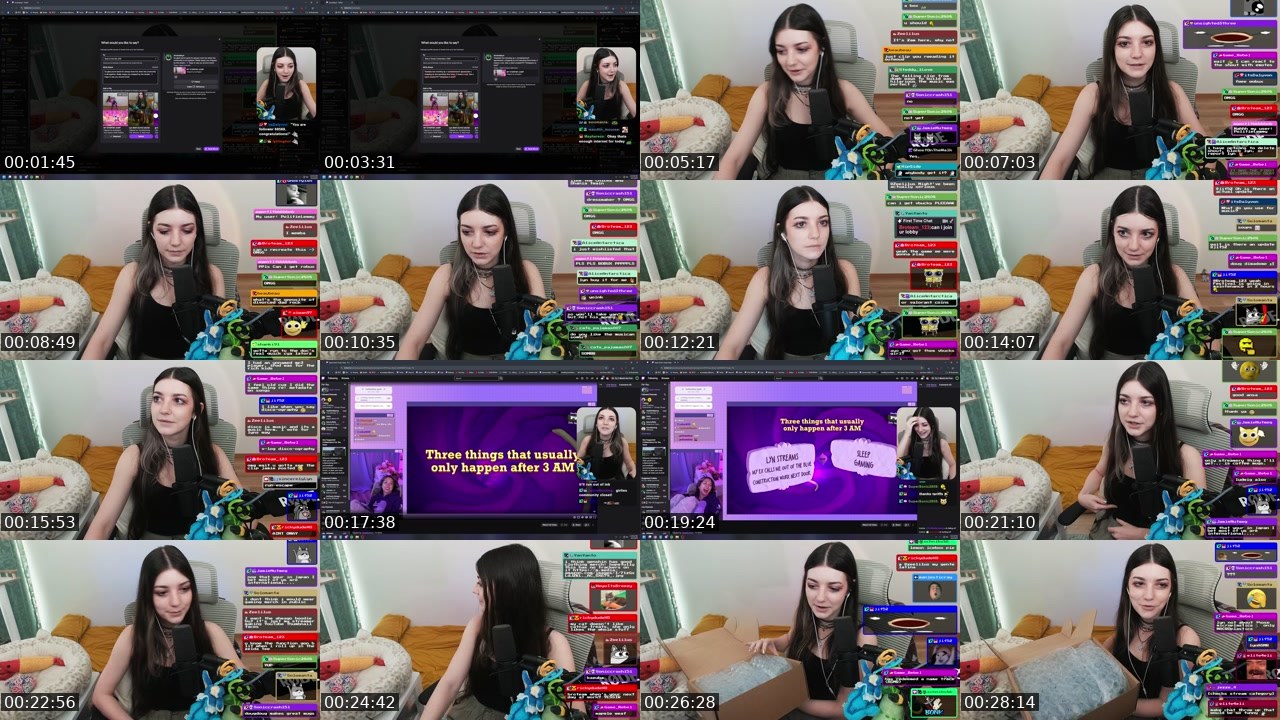 Contact-sheet preview of sincerelyLyn's Twitch recording