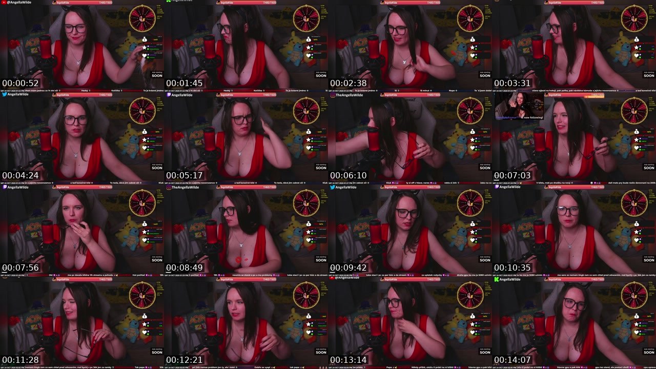 Contact-sheet preview of AngellaWilde's Twitch recording