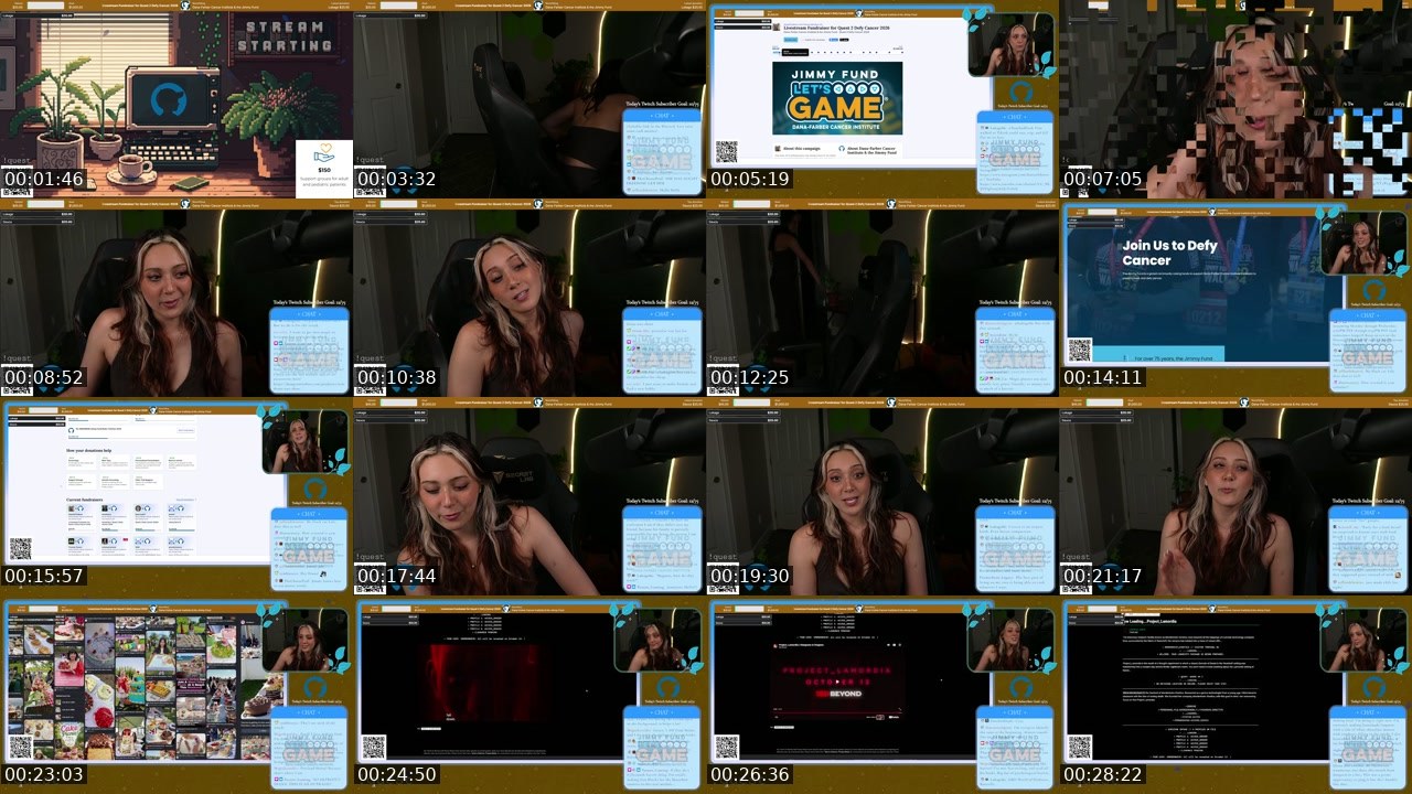 Contact-sheet preview of DianaOfTheRose's Twitch recording