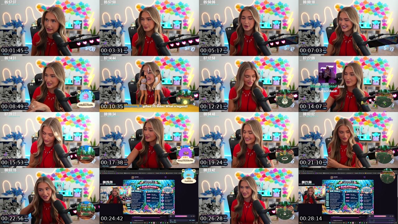 Contact-sheet preview of Jennah's Twitch recording