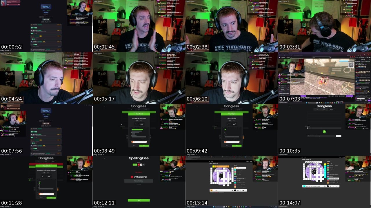 Contact-sheet preview of cochard's Twitch recording