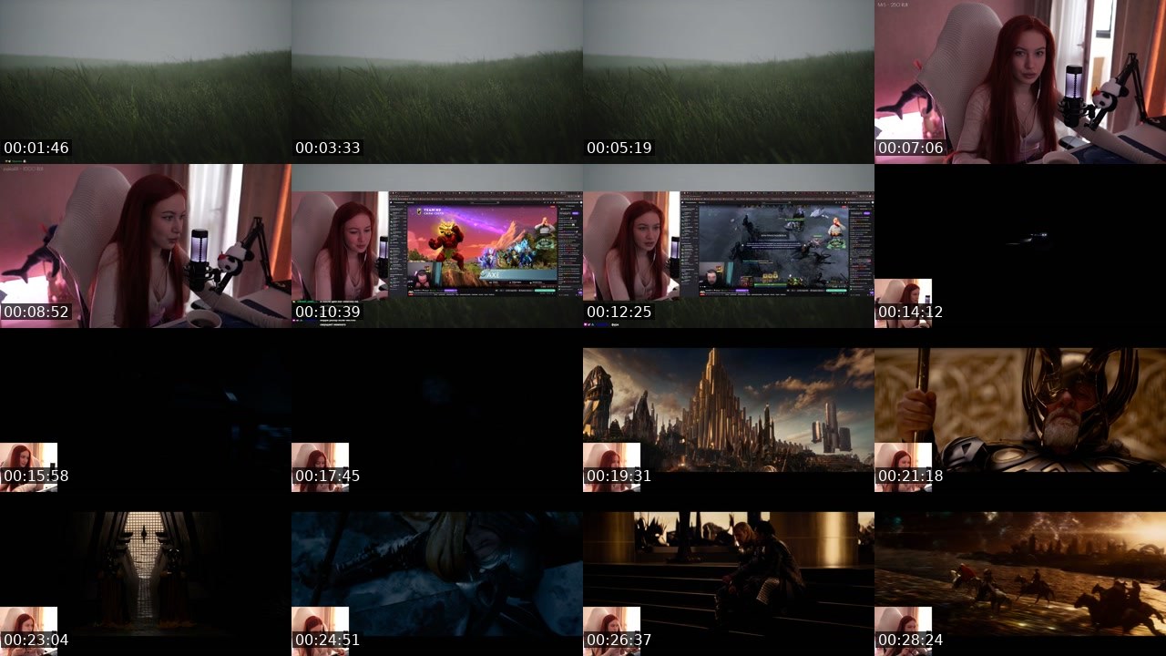 Contact-sheet preview of MissAlina23's Twitch recording