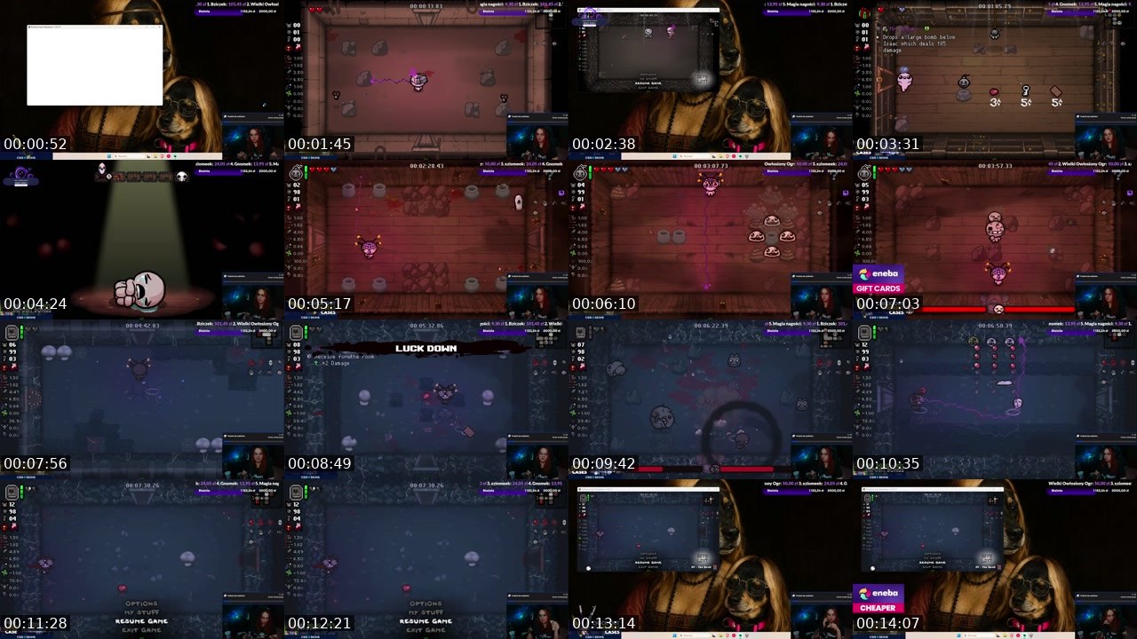 Contact-sheet preview of Bakusiowa's Twitch recording