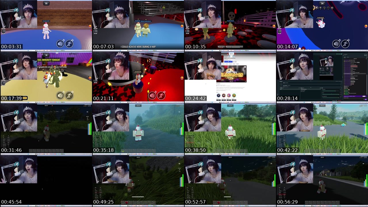 Contact-sheet preview of chickenburgerbaby's Twitch recording