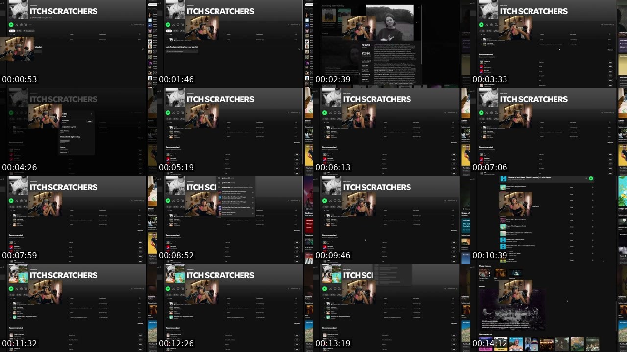 Contact-sheet preview of SquidLaughLove's Twitch recording