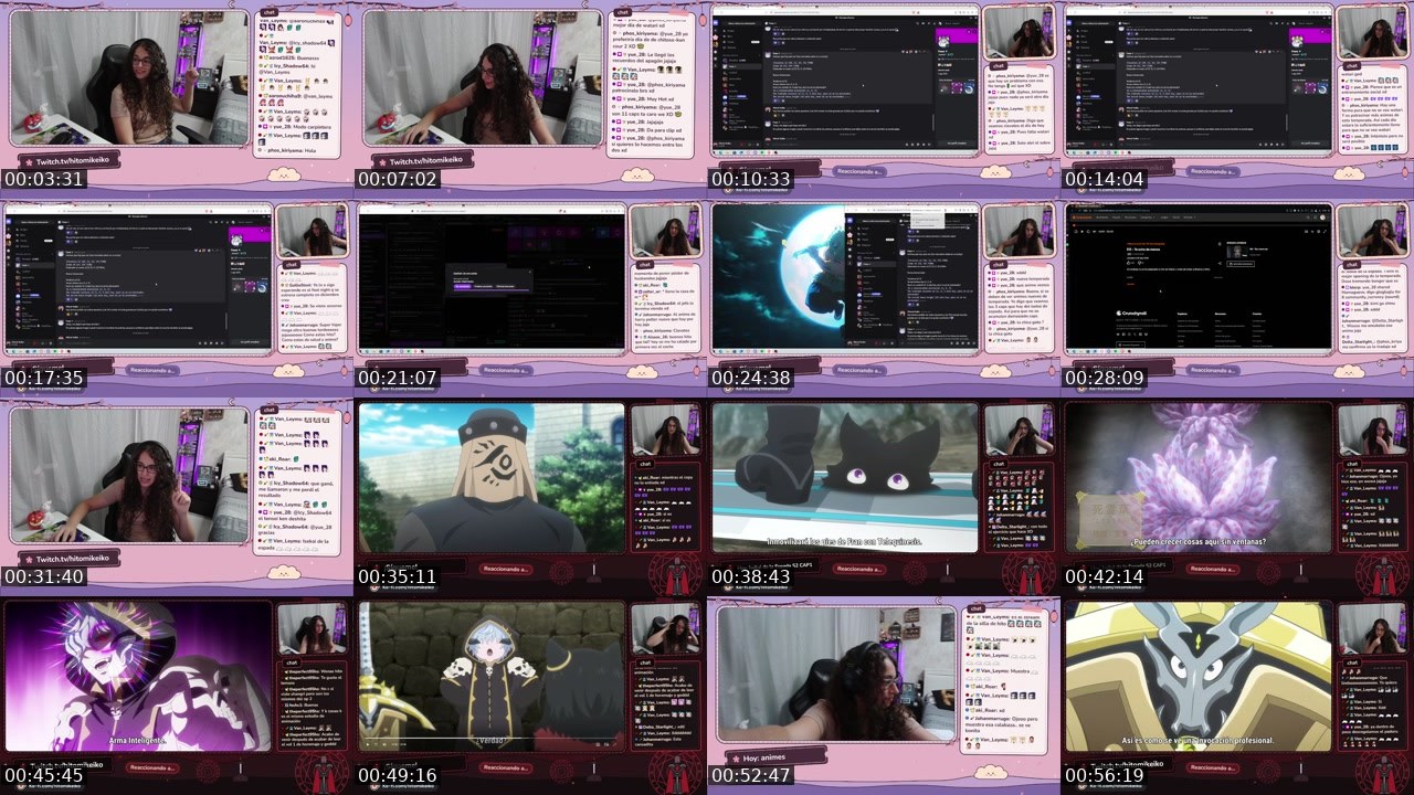 Contact-sheet preview of hitomikeiko's Twitch recording