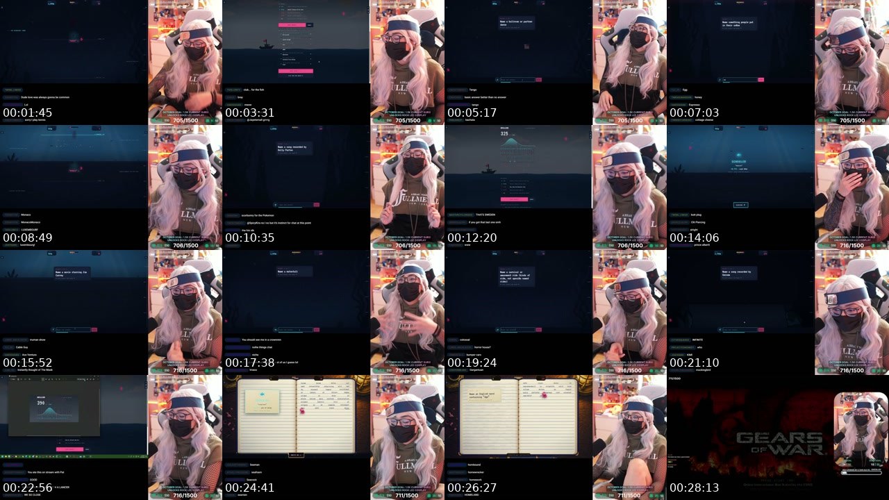 Contact-sheet preview of Honeebell's Twitch recording
