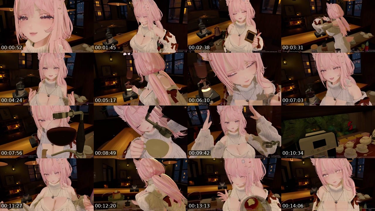 Contact-sheet preview of CinnamonBunVR's Twitch recording