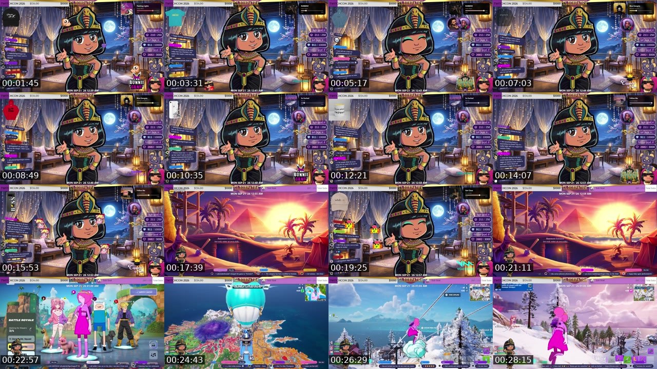 Contact-sheet preview of CLEOxPATRA's Twitch recording