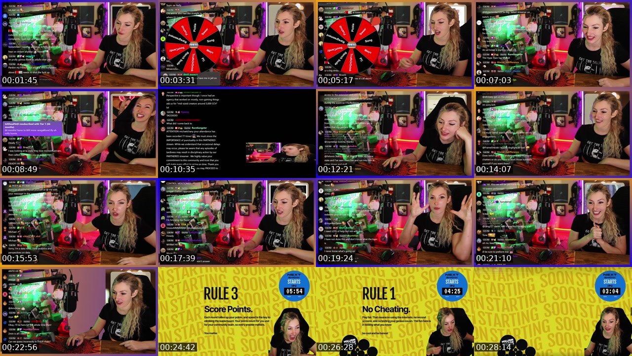 Contact-sheet preview of RareGangster's Twitch recording