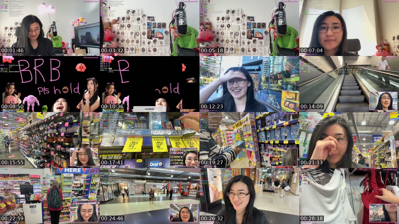 Contact-sheet preview of Soochu's Twitch recording