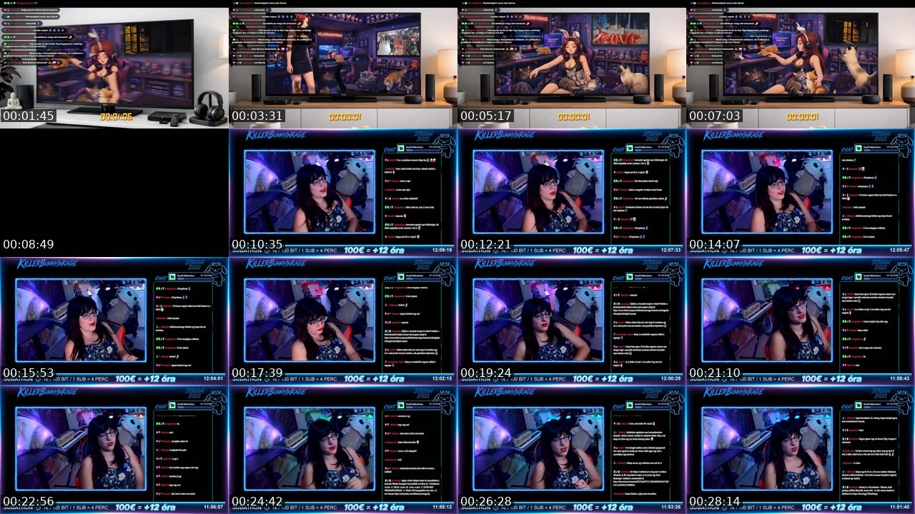 Contact-sheet preview of killerbunnyinrage's Twitch recording