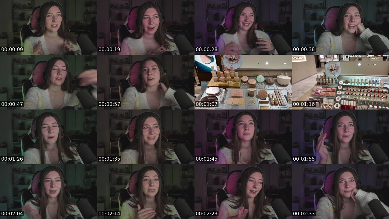 Contact-sheet preview of tamagotshe's Twitch recording