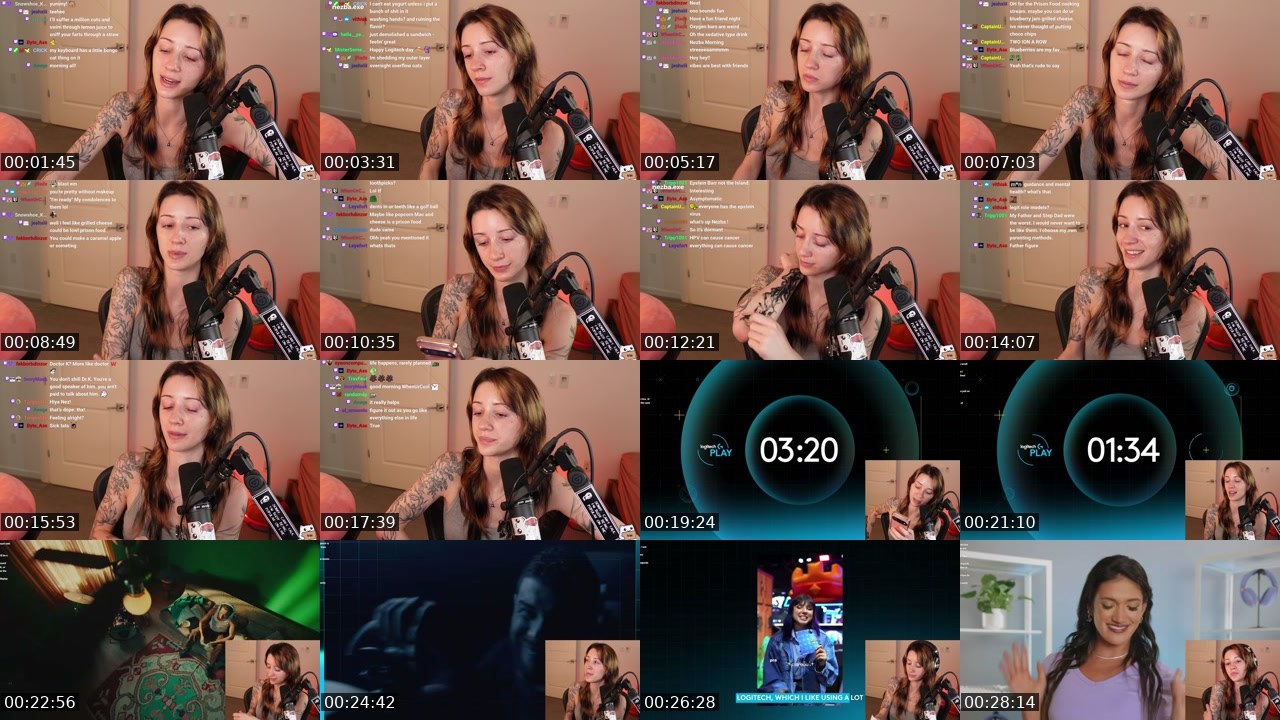 Contact-sheet preview of Nezba's Twitch recording