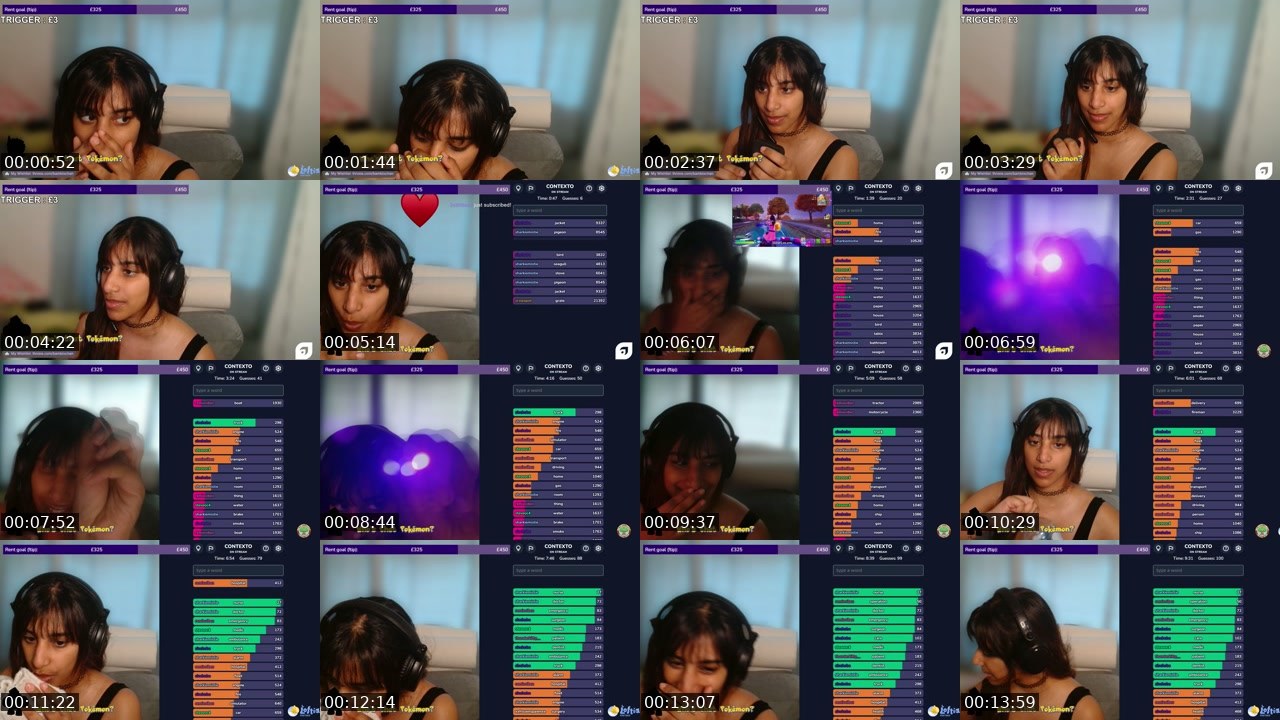 Contact-sheet preview of Bambi's Twitch recording