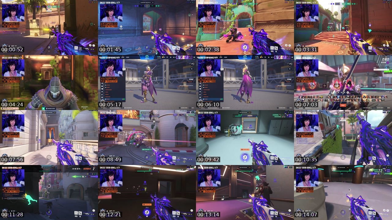 Contact-sheet preview of Corvina's Twitch recording
