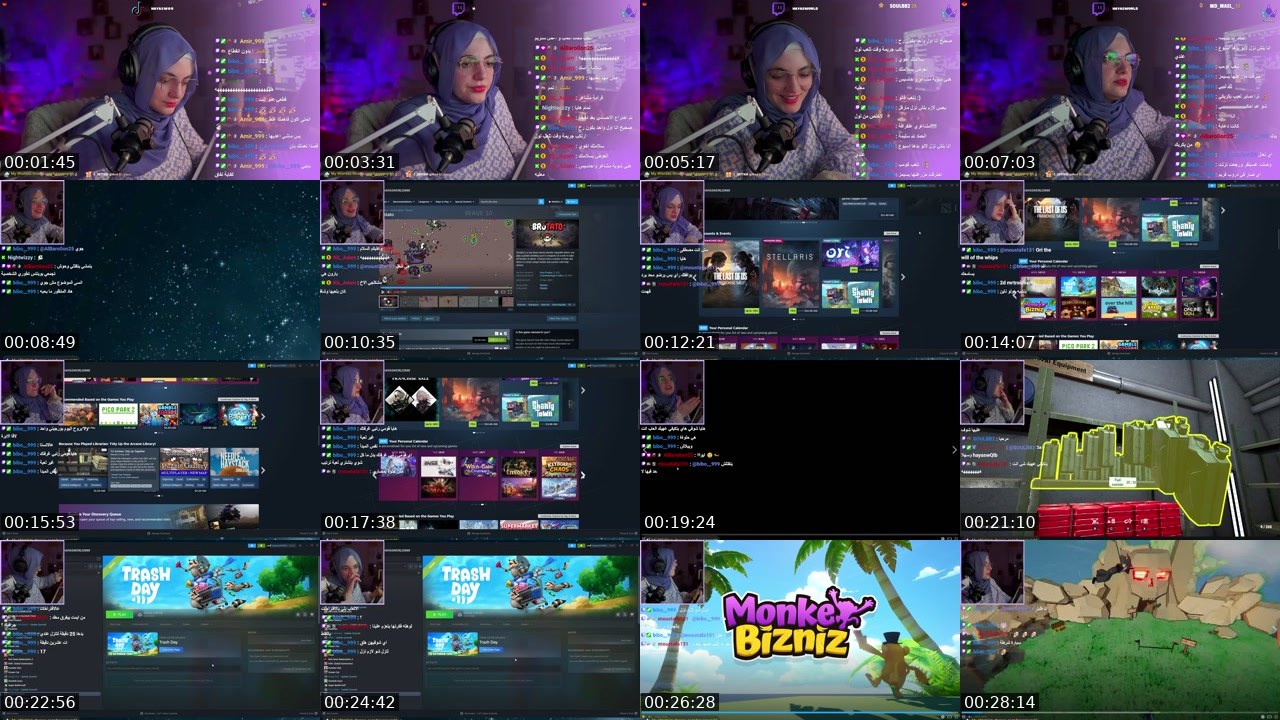 Contact-sheet preview of هايا's Twitch recording