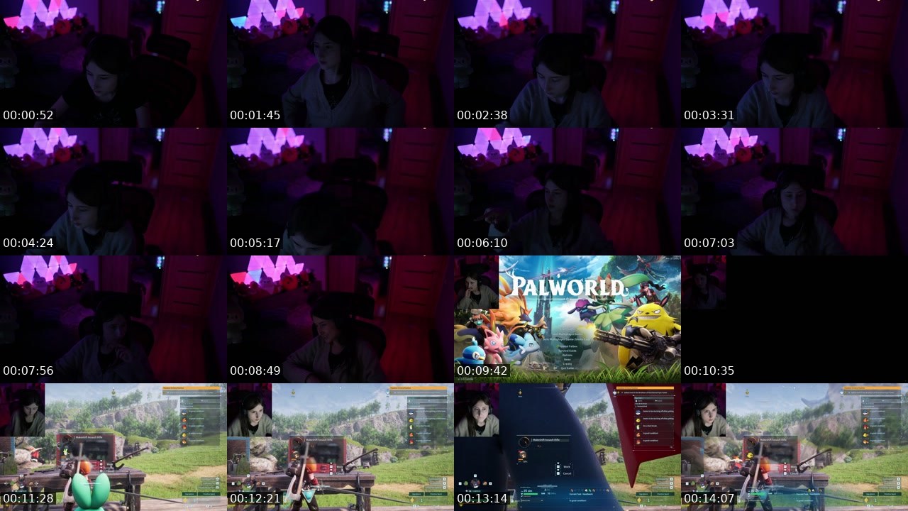 Contact-sheet preview of Rineksalol's Twitch recording