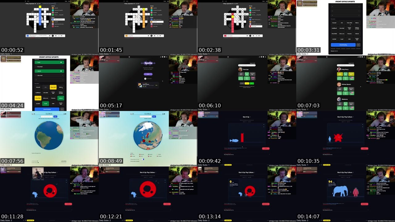 Contact-sheet preview of cochard's Twitch recording