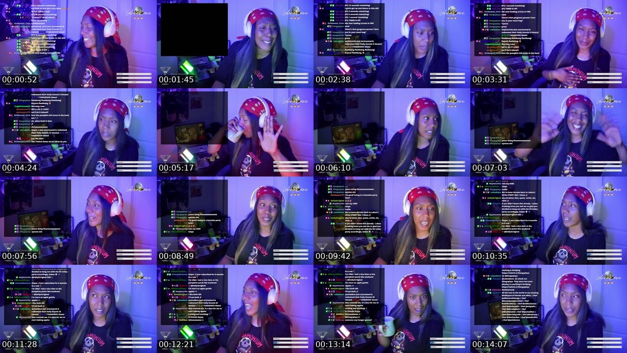 Contact-sheet preview of LahnaKane's Twitch recording