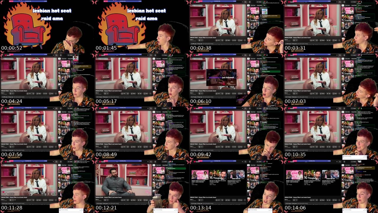 Contact-sheet preview of lesbianhotsauce's Twitch recording