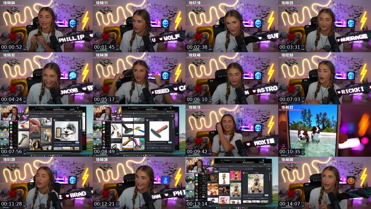 Contact-sheet preview of Jennah's Twitch recording