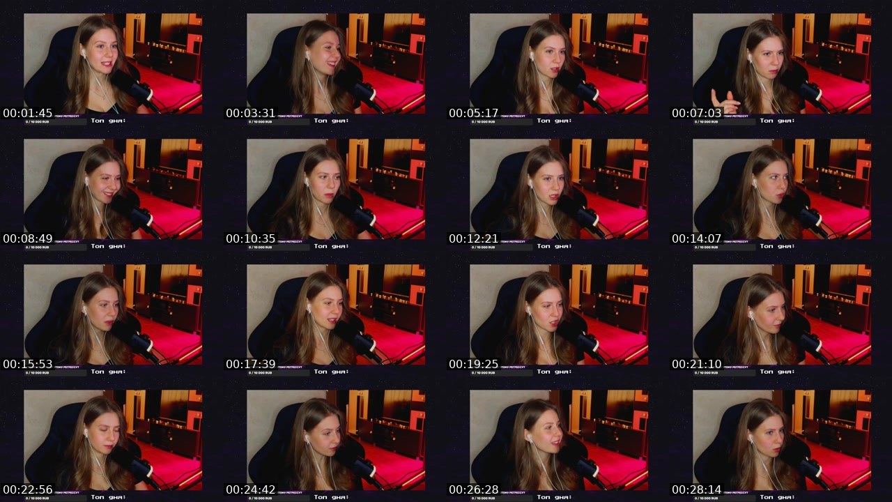 Contact-sheet preview of lunyverse's Twitch recording