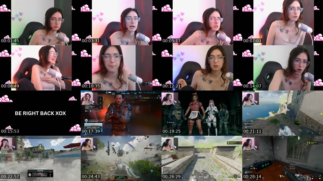 Contact-sheet preview of ditzyrat's Twitch recording