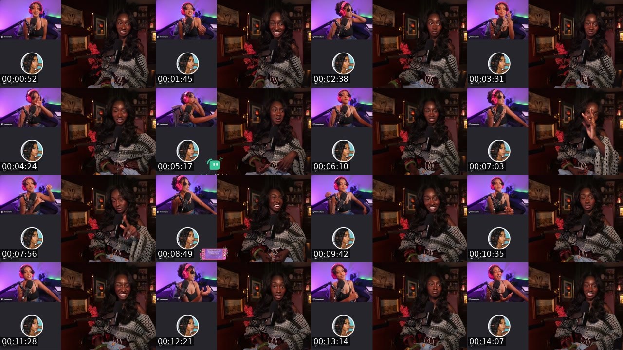 Contact-sheet preview of JaharaJayde's Twitch recording