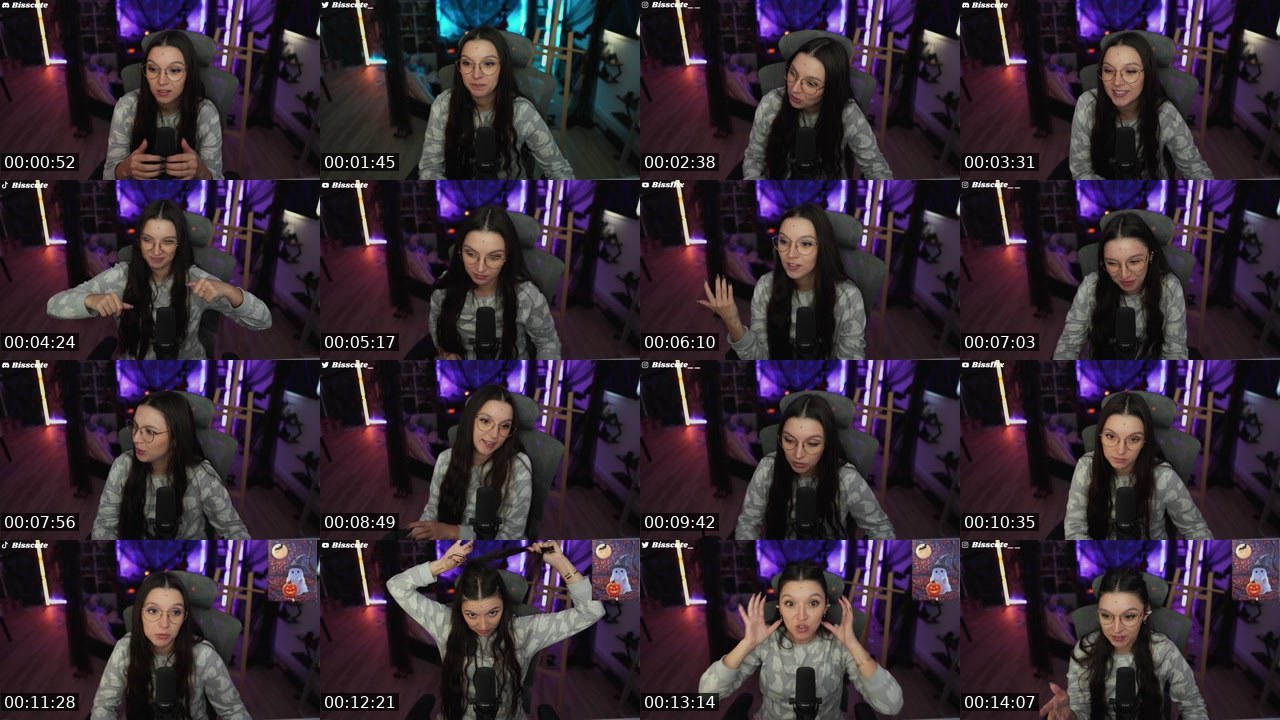 Contact-sheet preview of Bisscute's Twitch recording