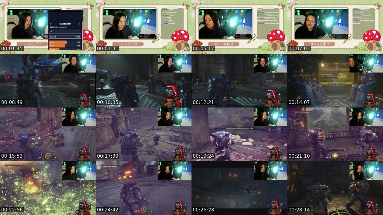 Contact-sheet preview of MirrorsEffect's Twitch recording