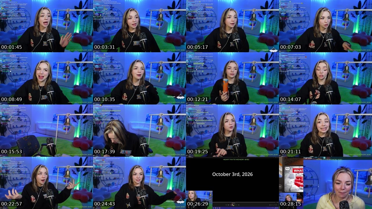 Contact-sheet preview of Taylien's Twitch recording