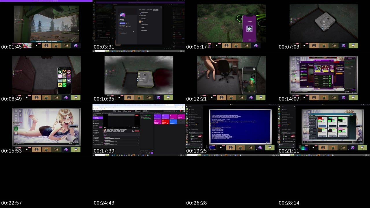 Contact-sheet preview of ninau1's Twitch recording