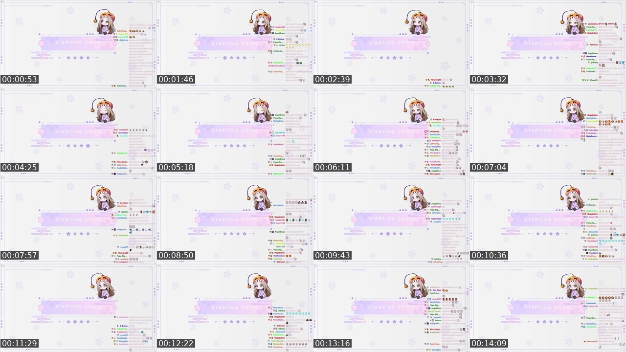 Contact-sheet preview of BluKitsune9's Twitch recording