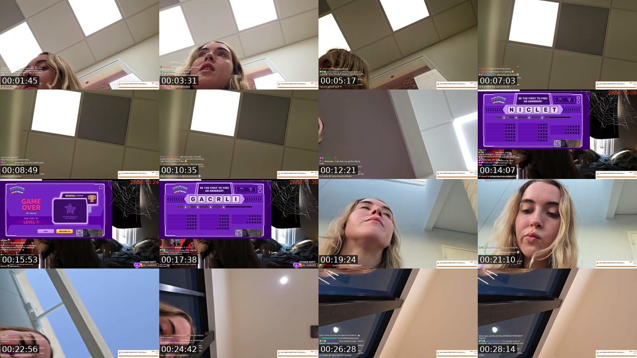 Contact-sheet preview of Emilycc's Twitch recording