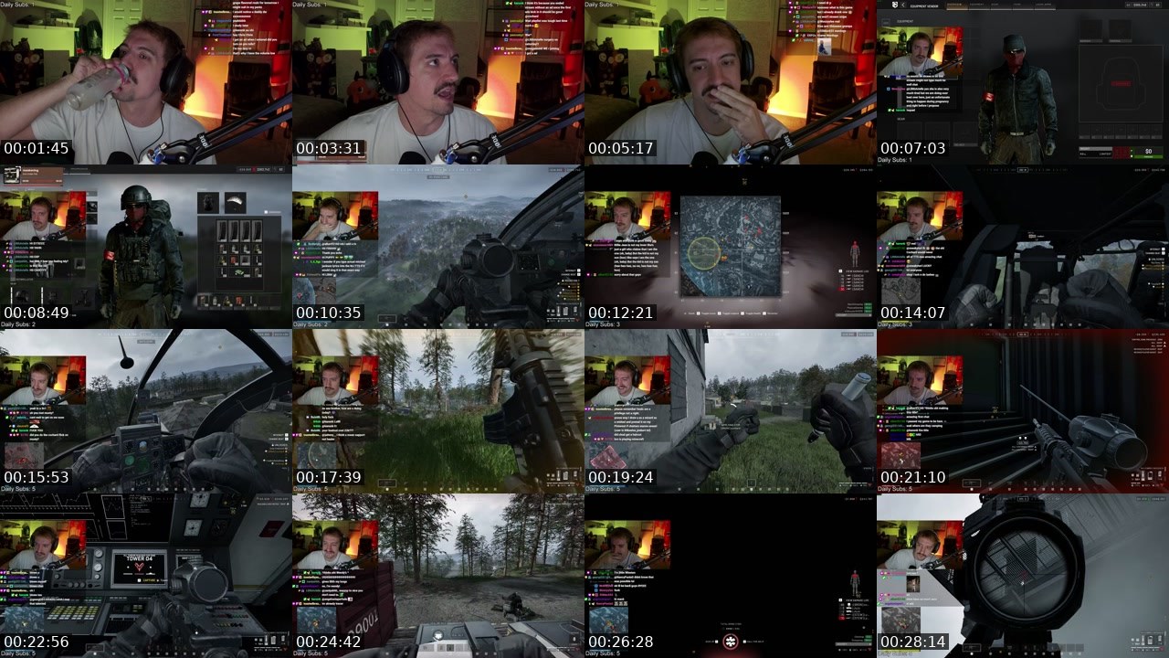 Contact-sheet preview of cochard's Twitch recording