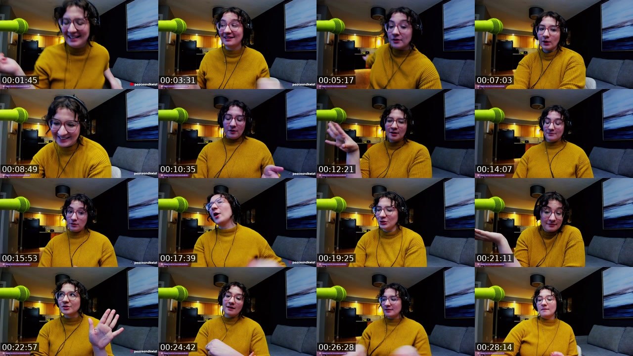 Contact-sheet preview of peaceandkwiat's Twitch recording