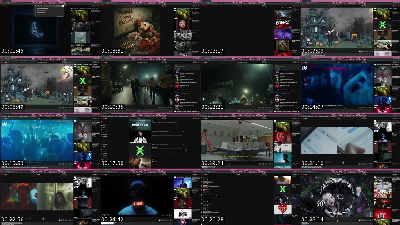 Contact-sheet preview of inkerzbaby's Twitch recording