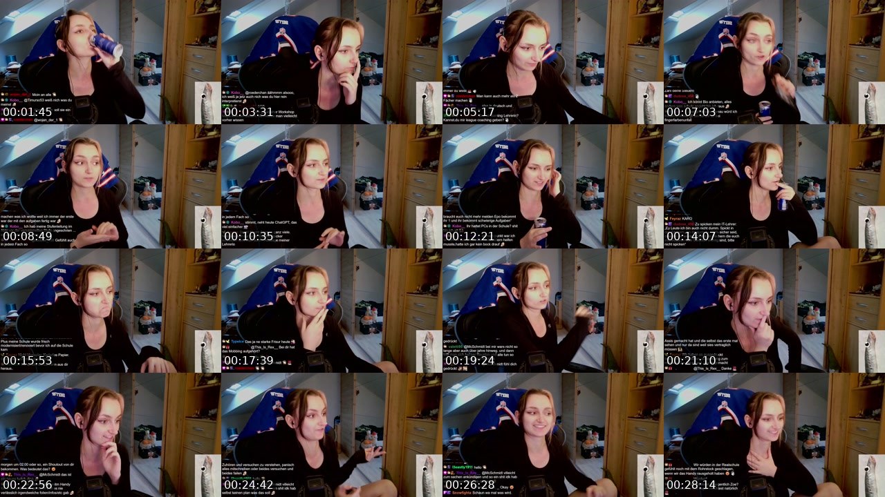 Contact-sheet preview of ZoewithanF's Twitch recording