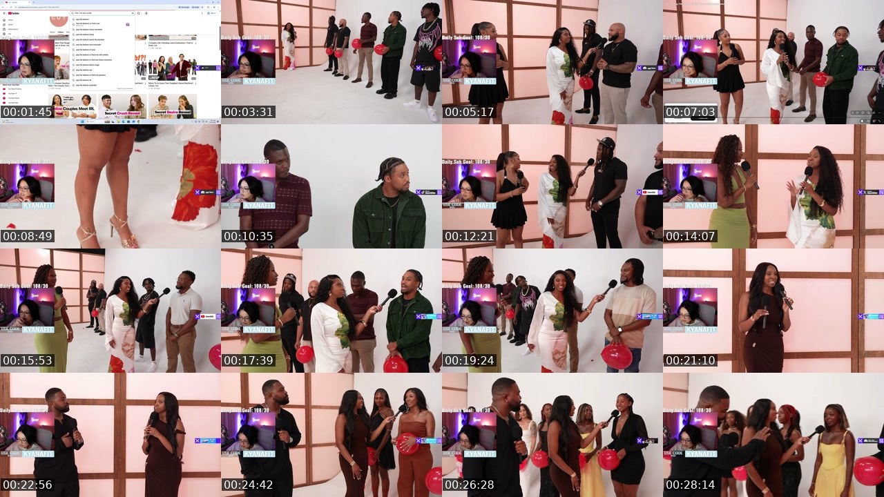 Contact-sheet preview of kyanafit's Twitch recording