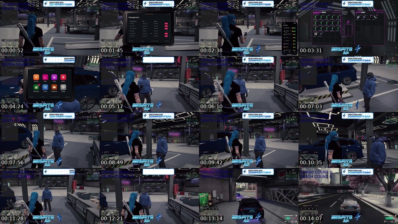 Contact-sheet preview of Auroram04's Twitch recording