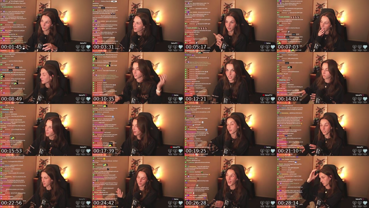 Contact-sheet preview of Jaice's Twitch recording