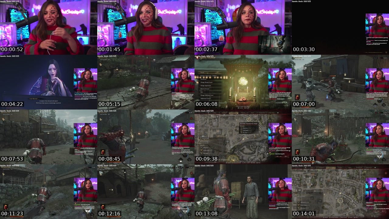 Contact-sheet preview of BriiCosplays's Twitch recording