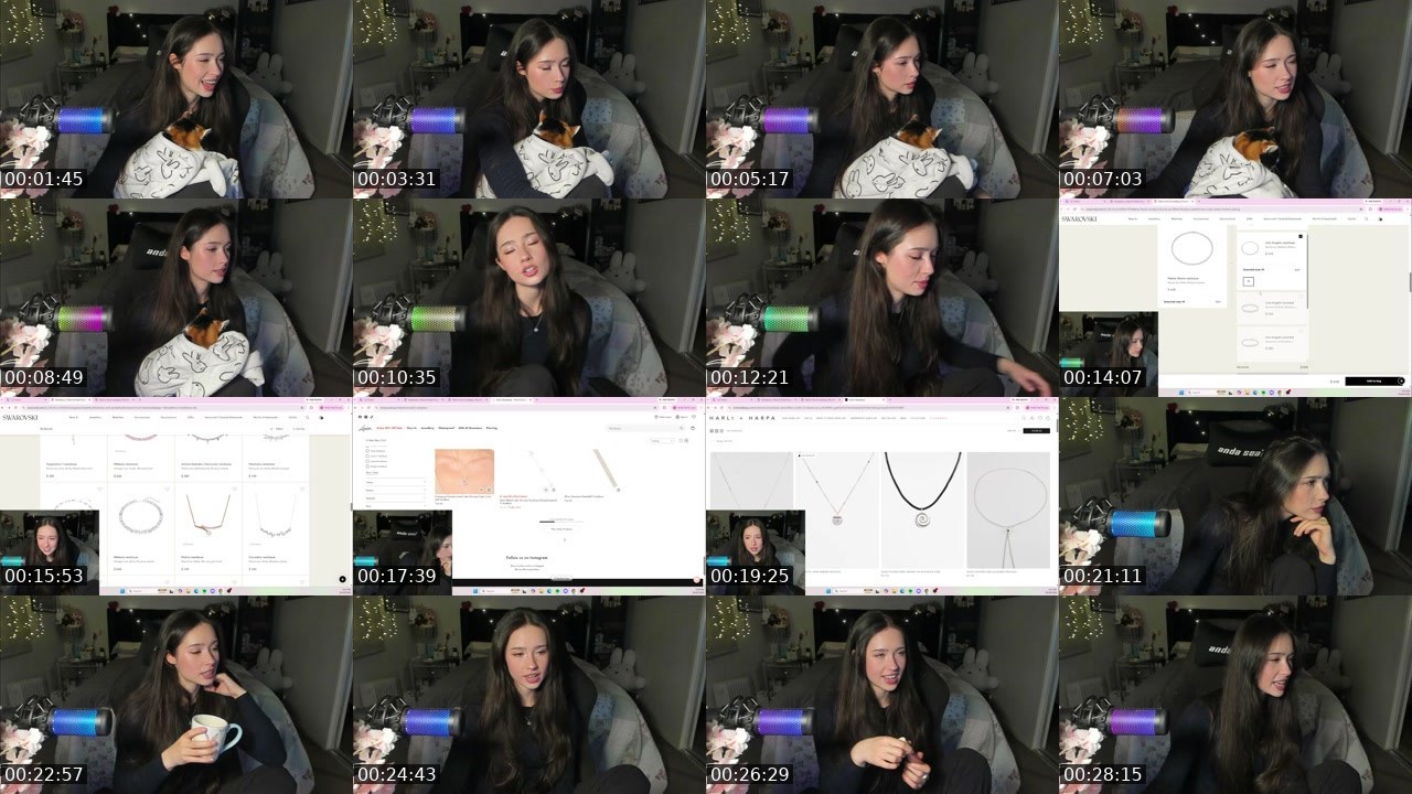Contact-sheet preview of TannaGrace's Twitch recording