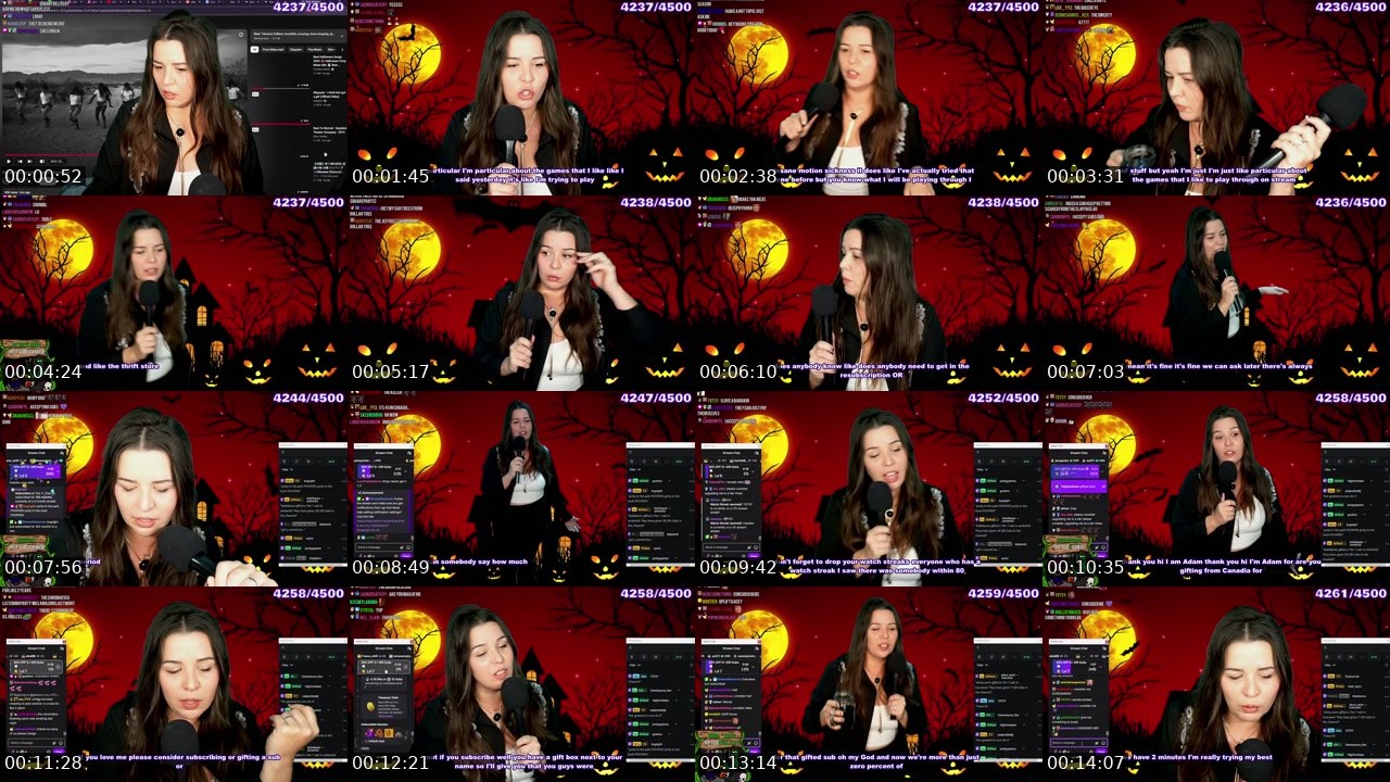 Contact-sheet preview of Kaceytron's Twitch recording